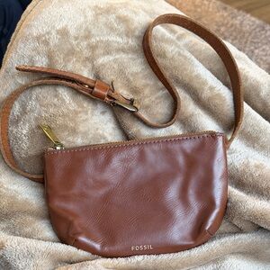 Fossil Women's Brown Leather Crossbody Bag
